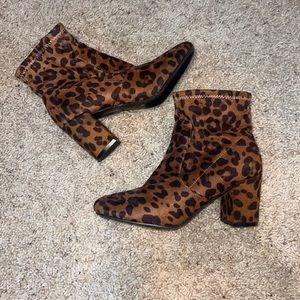 Leapard print booties women